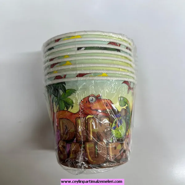 Dino Temalı Karton Bardak 